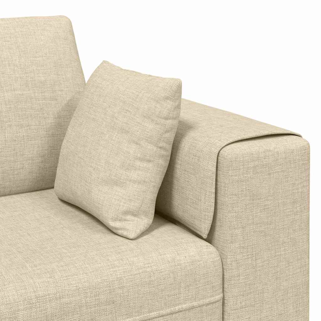 Sofa din material textil cu pernă Crem 208 cm țesătură GartenMobel Dekor