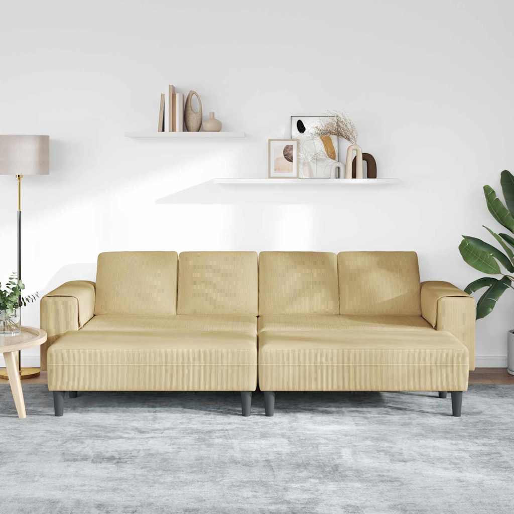 Sofa din material textil cu pernă Gri Verde Țesătură de catifea GartenMobel Dekor