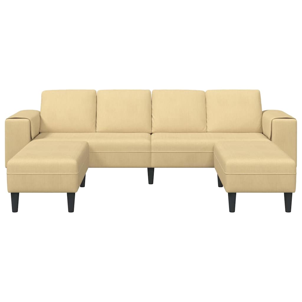 Sofa din material textil cu pernă Gri Verde Țesătură de catifea GartenMobel Dekor