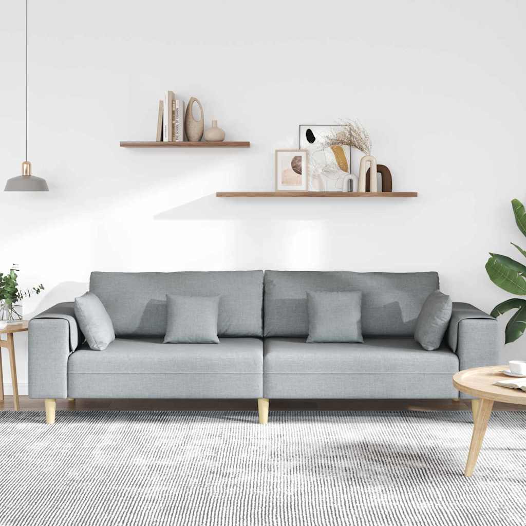Sofa din material textil cu pernă Gri deschis 208 cm țesătură GartenMobel Dekor