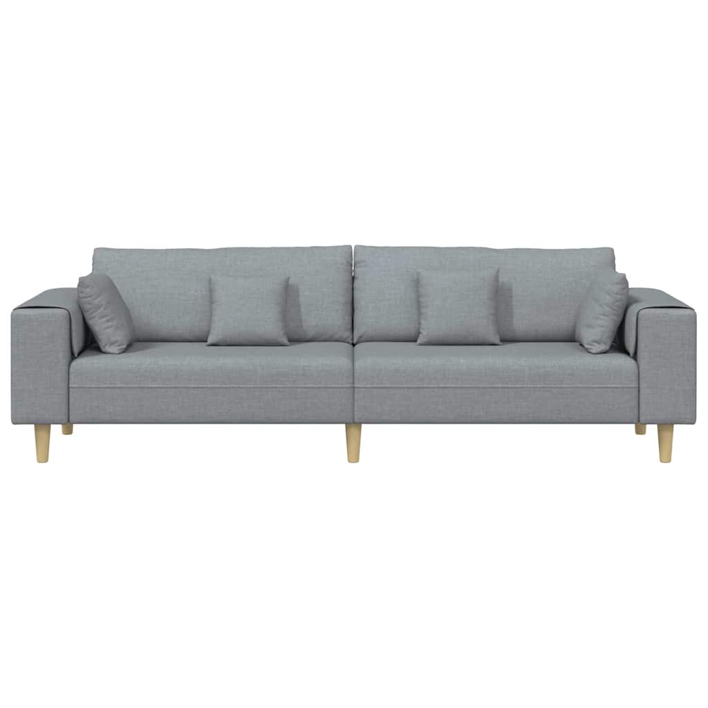 Sofa din material textil cu pernă Gri deschis 208 cm țesătură GartenMobel Dekor