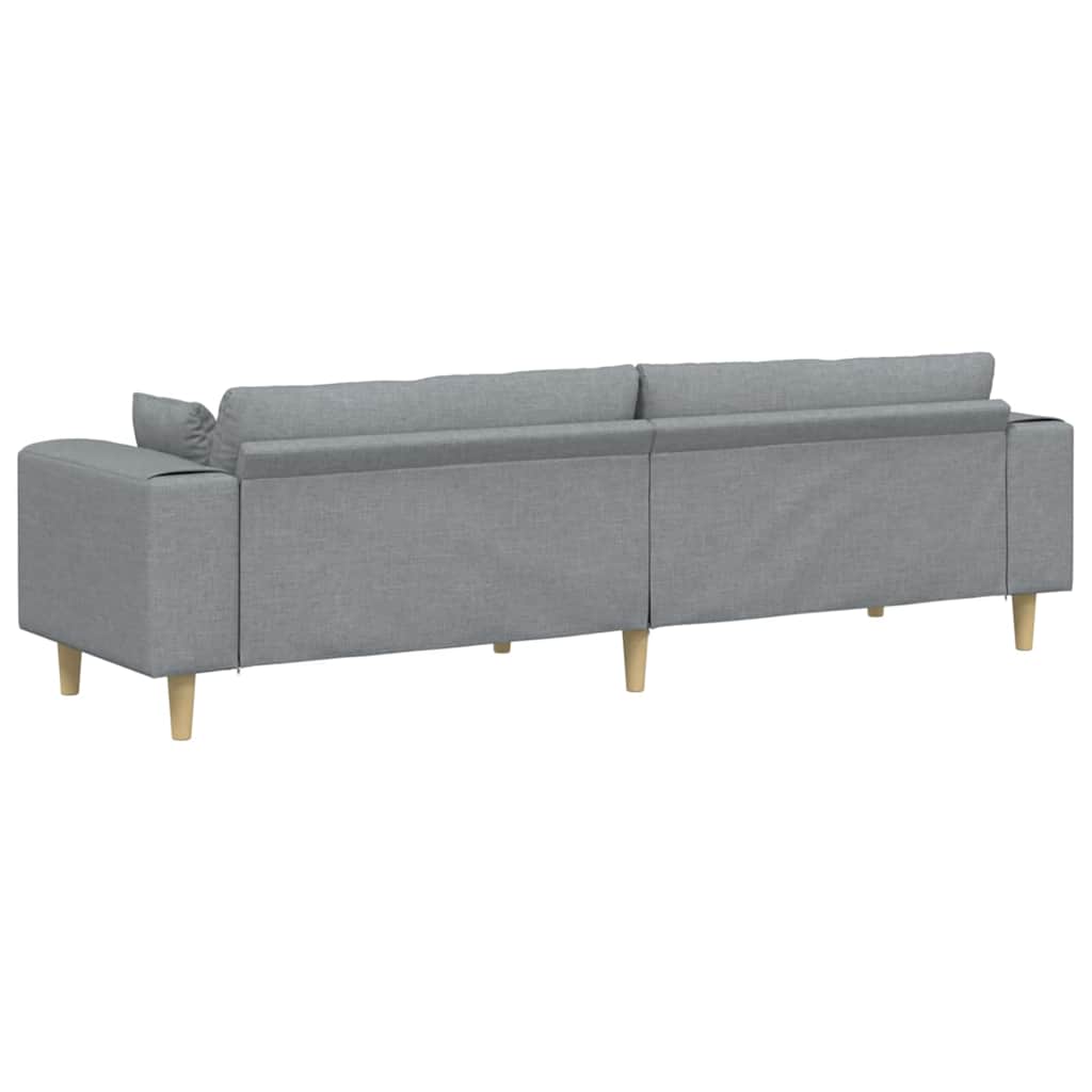 Sofa din material textil cu pernă Gri deschis 208 cm țesătură GartenMobel Dekor