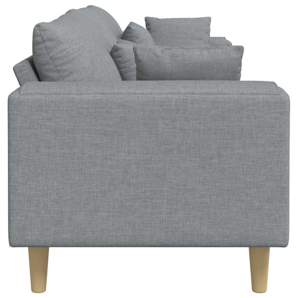 Sofa din material textil cu pernă Gri deschis 208 cm țesătură GartenMobel Dekor