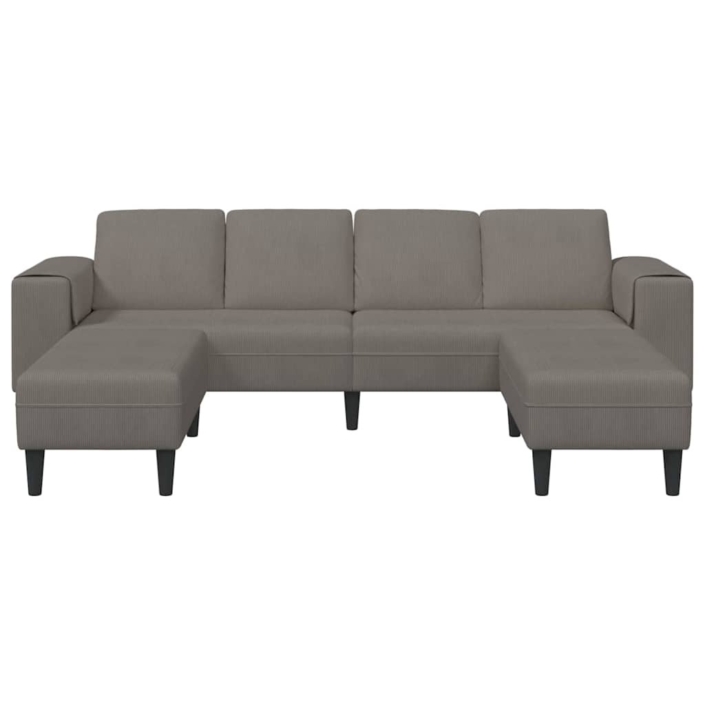 Sofa din material textil cu pernă Gri deschis Țesătură de catifea GartenMobel Dekor