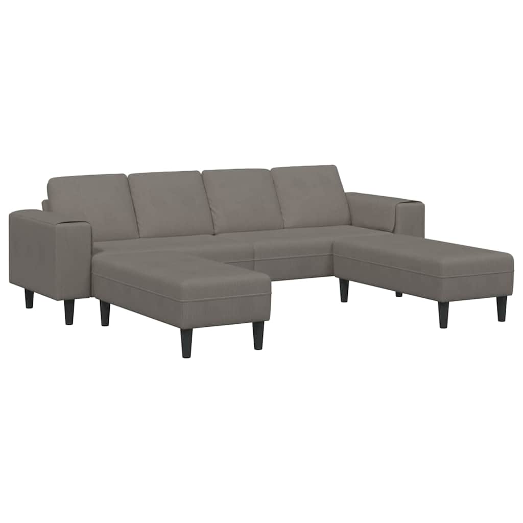 Sofa din material textil cu pernă Gri deschis Țesătură de catifea GartenMobel Dekor