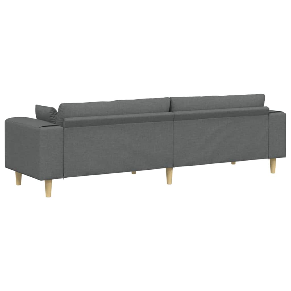 Sofa din material textil cu pernă Gri închis 208 cm țesătură GartenMobel Dekor
