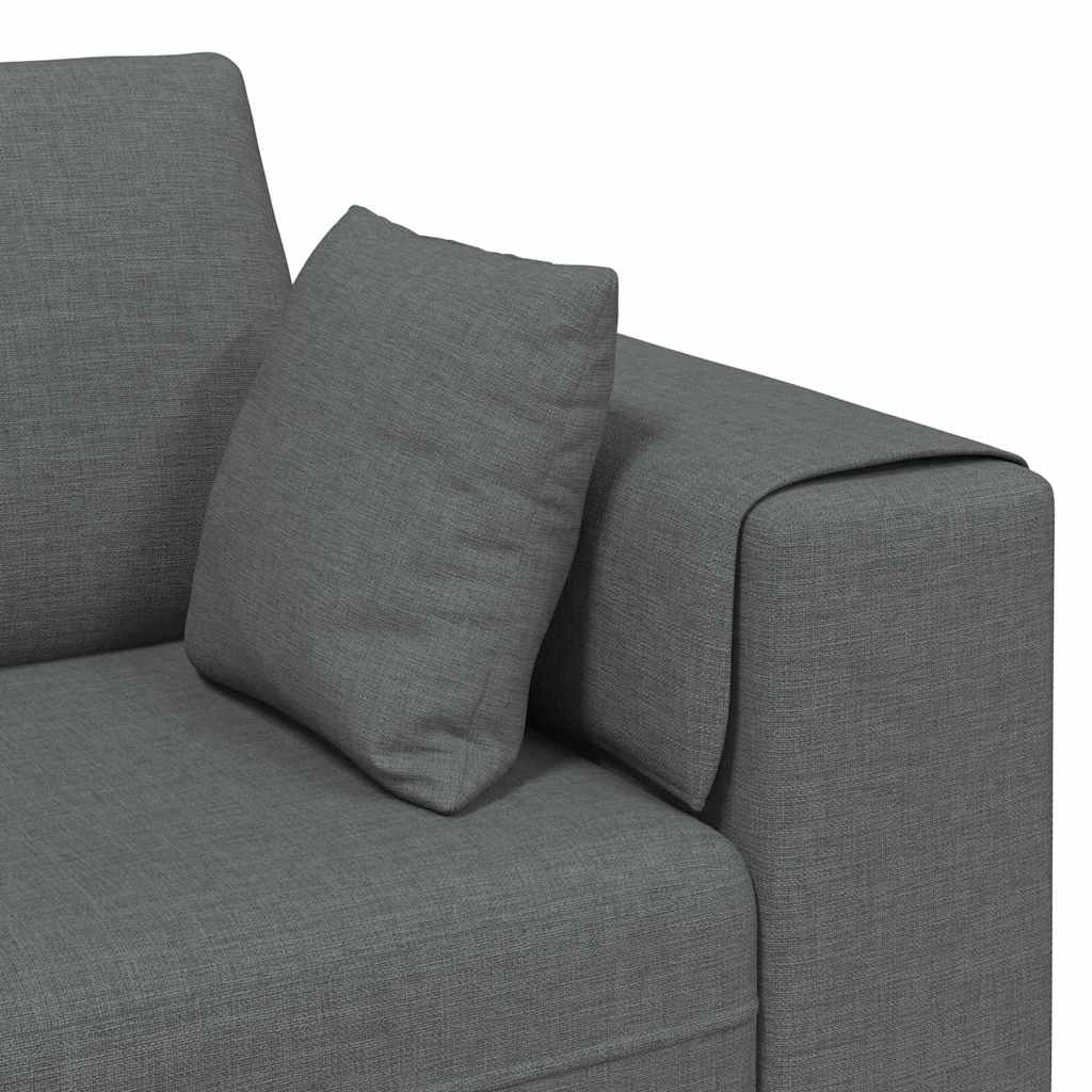 Sofa din material textil cu pernă Gri închis 208 cm țesătură GartenMobel Dekor