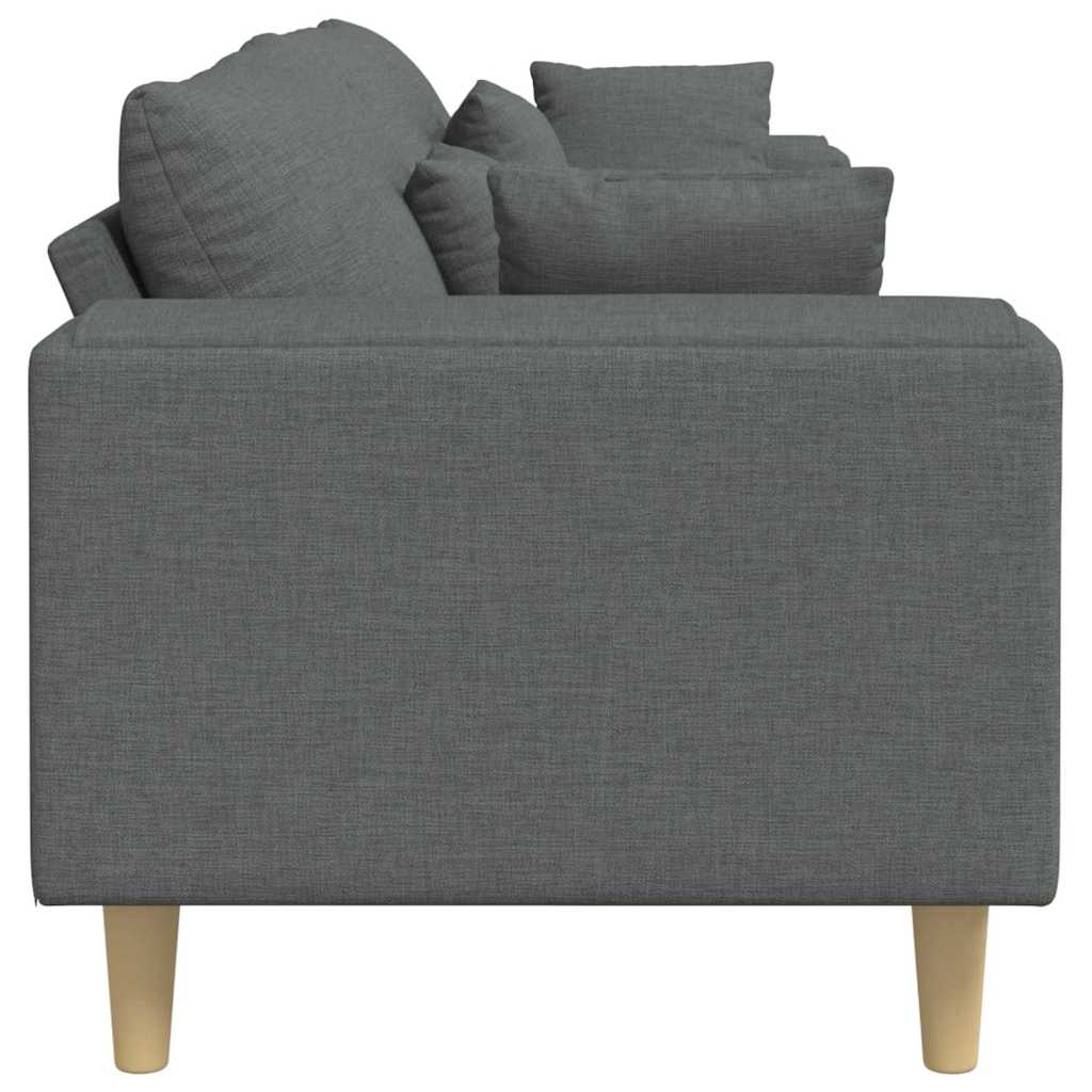 Sofa din material textil cu pernă Gri închis 208 cm țesătură GartenMobel Dekor