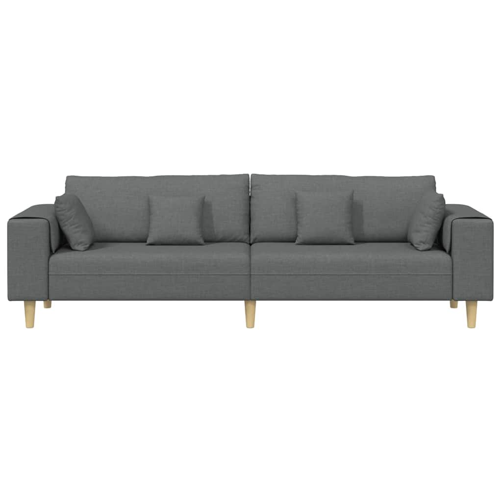 Sofa din material textil cu pernă Gri închis 208 cm țesătură GartenMobel Dekor