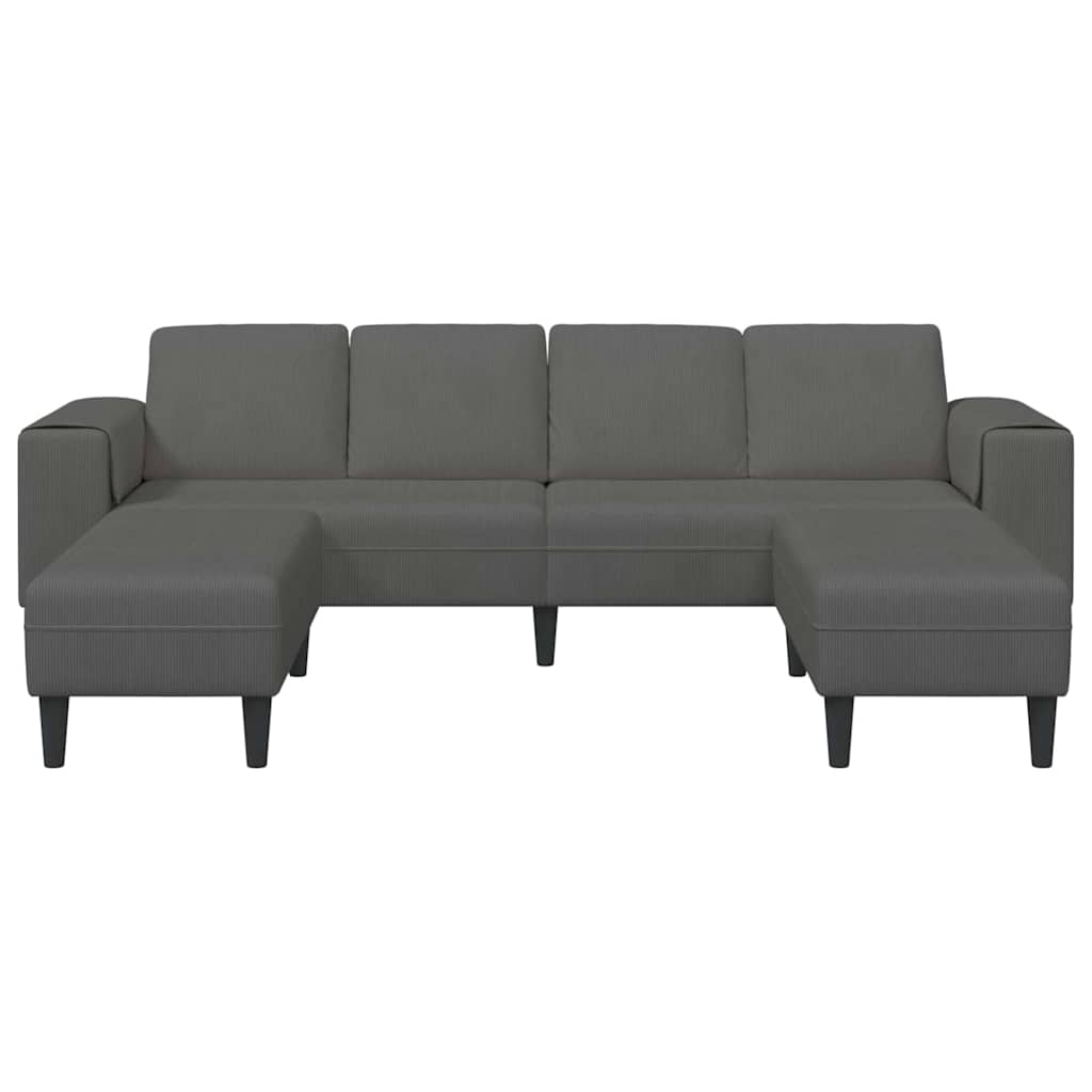 Sofa din material textil cu pernă Gri închis Țesătură de catifea GartenMobel Dekor