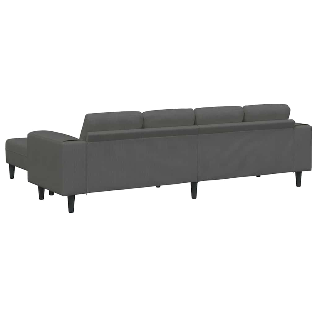 Sofa din material textil cu pernă Gri închis Țesătură de catifea GartenMobel Dekor