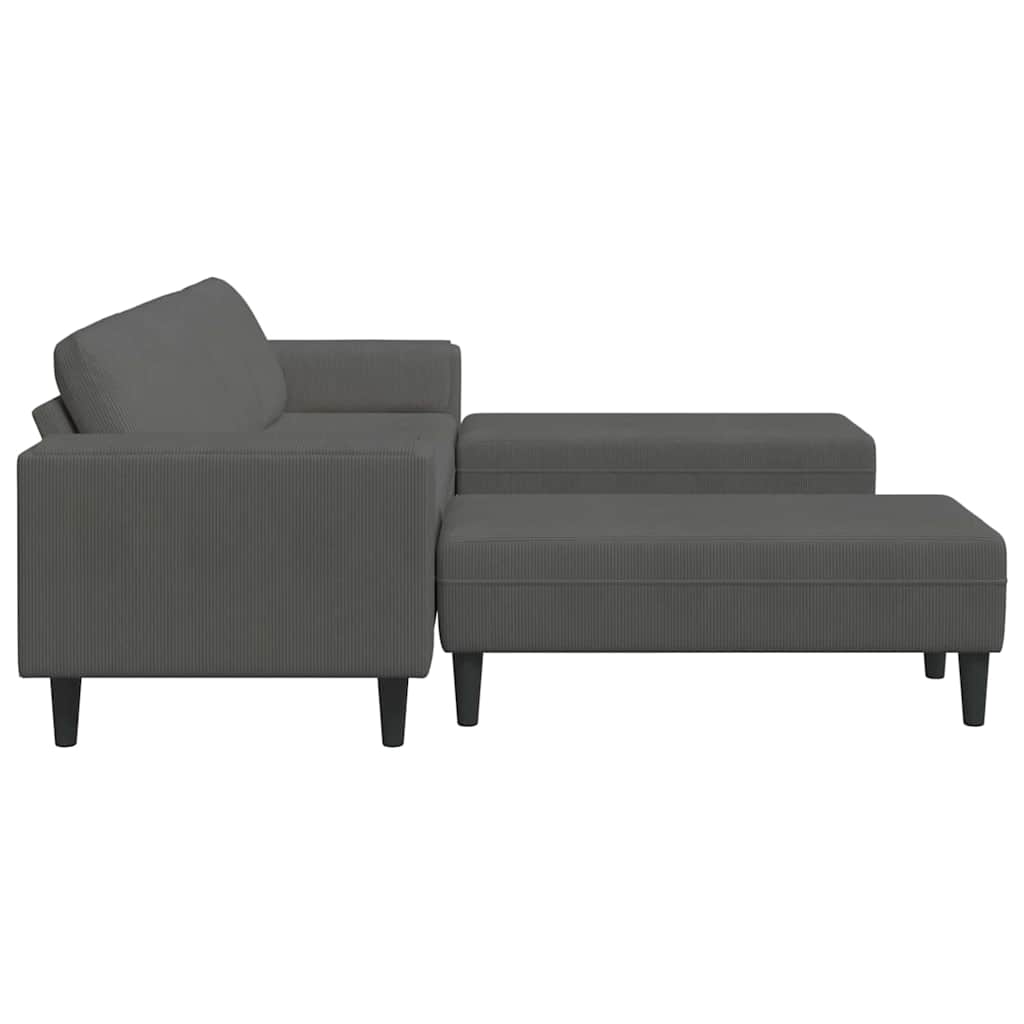 Sofa din material textil cu pernă Gri închis Țesătură de catifea GartenMobel Dekor