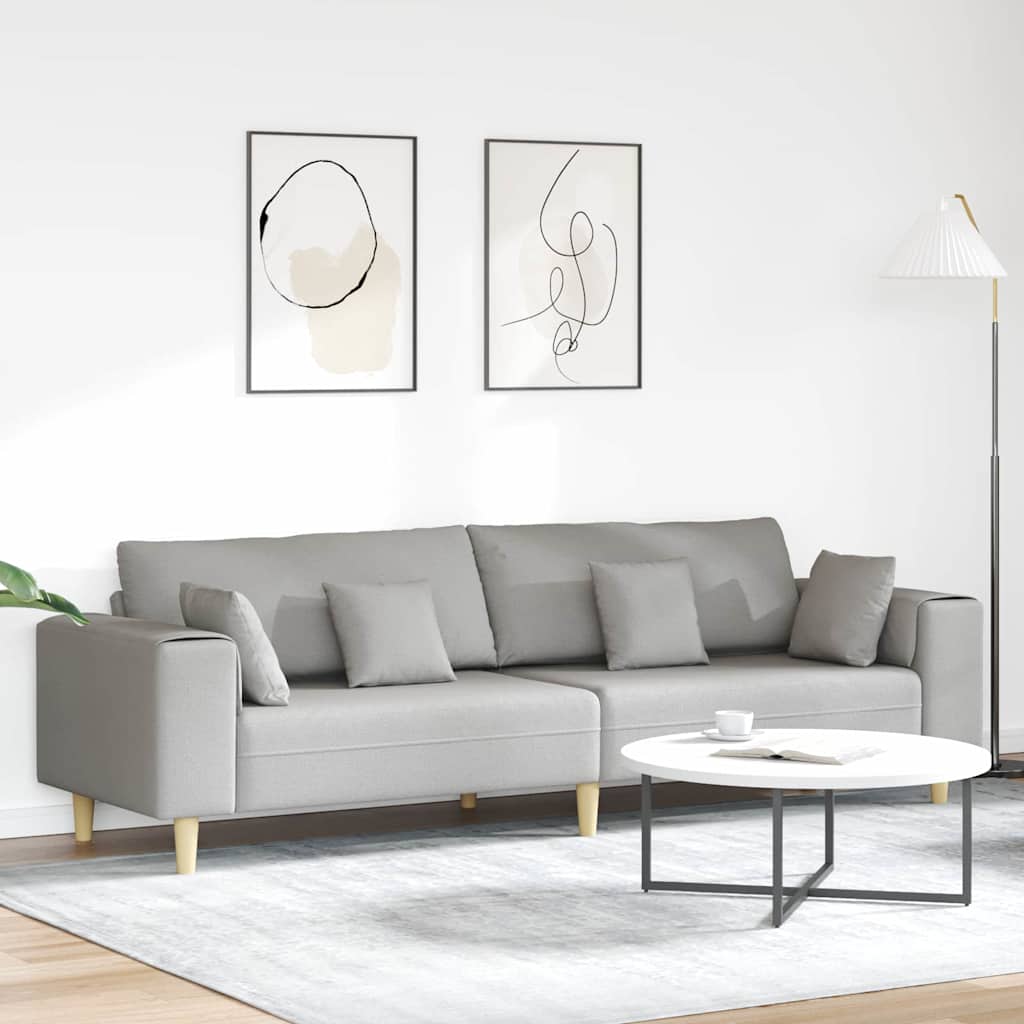 Sofa din material textil cu pernă Gri nori 208 cm țesătură GartenMobel Dekor