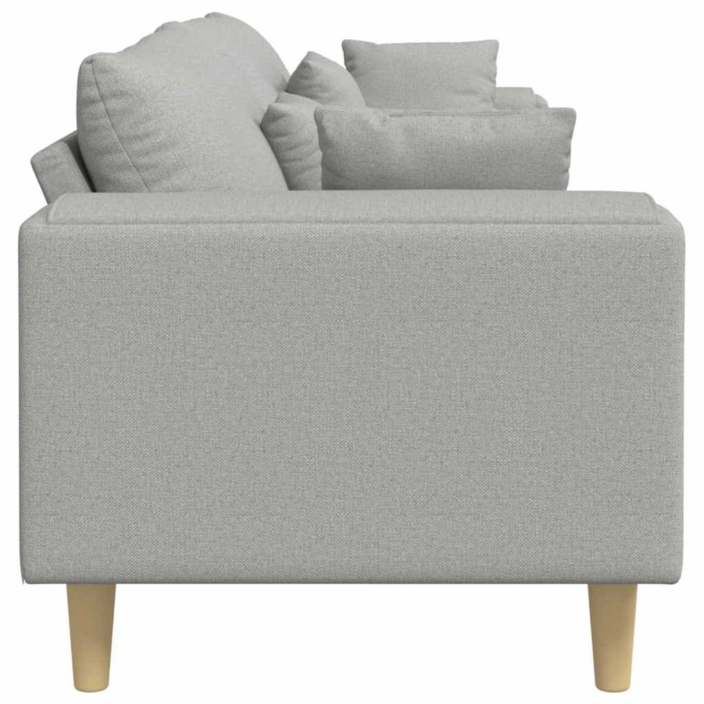 Sofa din material textil cu pernă Gri nori 208 cm țesătură GartenMobel Dekor
