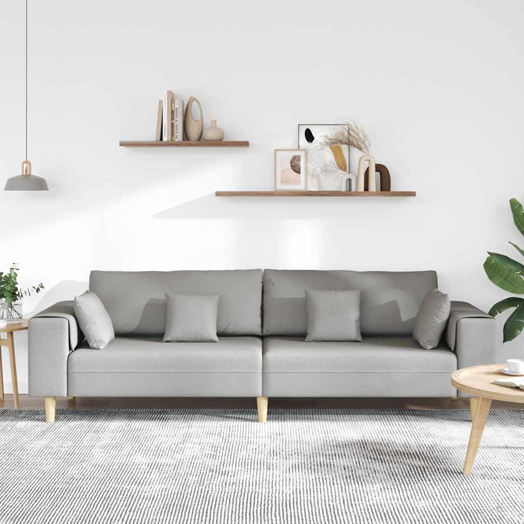 Sofa din material textil cu pernă Gri nori 208 cm țesătură GartenMobel Dekor