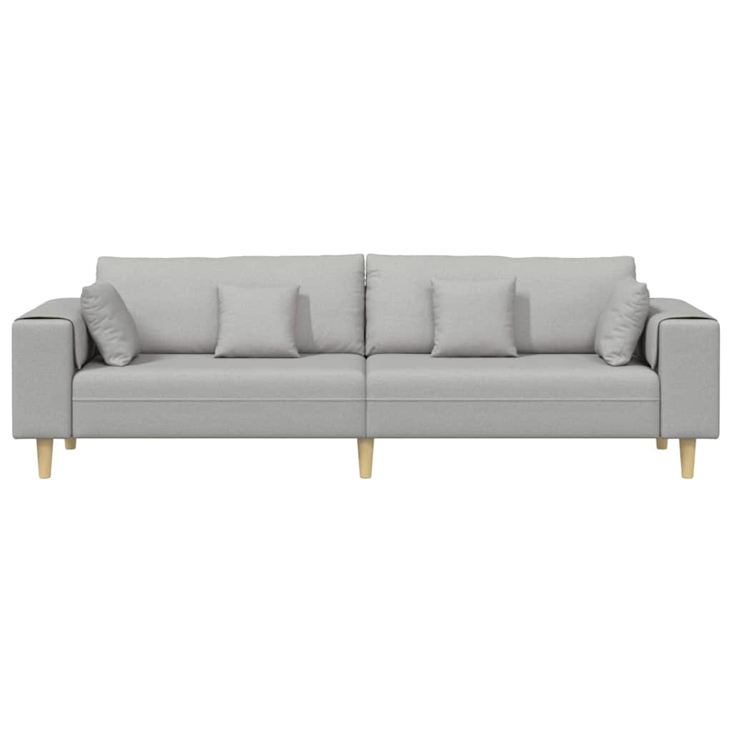 Sofa din material textil cu pernă Gri nori 208 cm țesătură GartenMobel Dekor