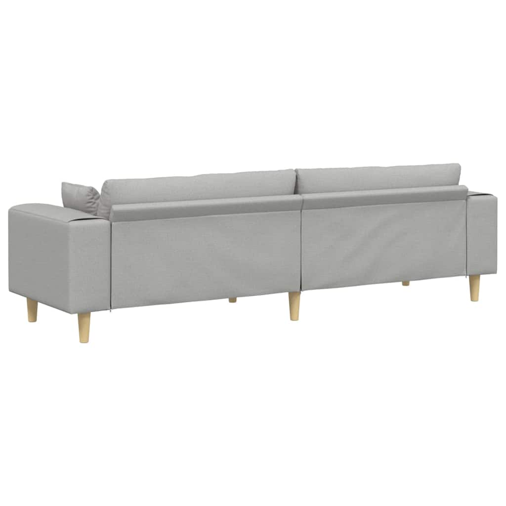 Sofa din material textil cu pernă Gri nori 208 cm țesătură GartenMobel Dekor