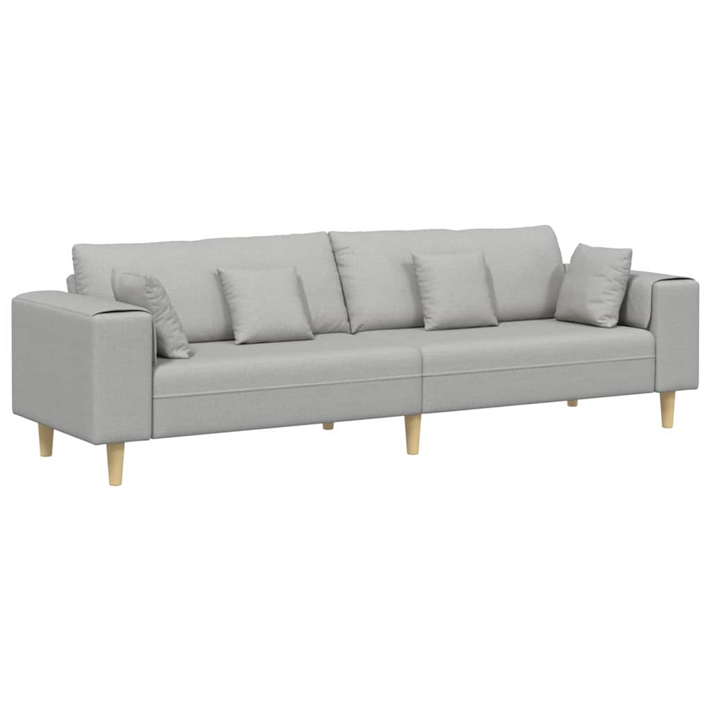 Sofa din material textil cu pernă Gri nori 208 cm țesătură GartenMobel Dekor