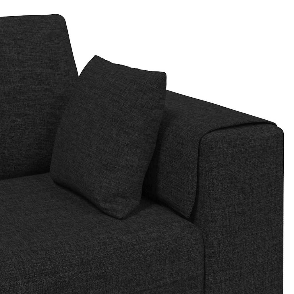 Sofa din material textil cu pernă Negru 208 cm țesătură GartenMobel Dekor
