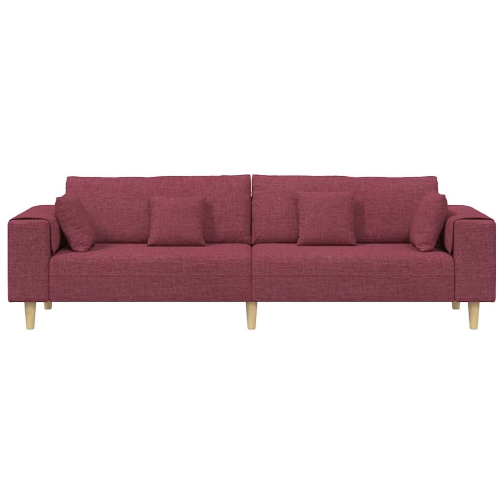 Sofa din material textil cu pernă Roșu Vin 208 cm țesătură GartenMobel Dekor