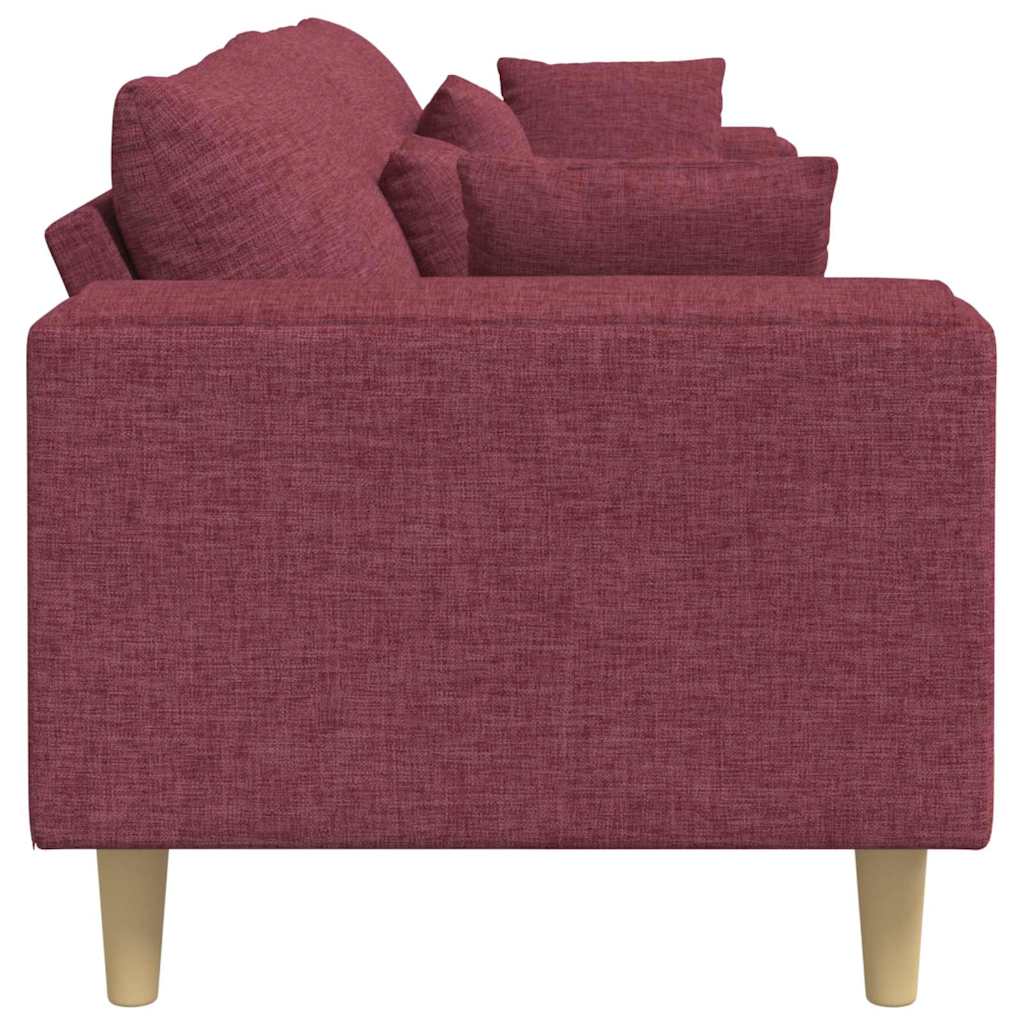 Sofa din material textil cu pernă Roșu Vin 208 cm țesătură GartenMobel Dekor