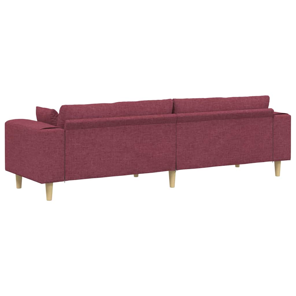 Sofa din material textil cu pernă Roșu Vin 208 cm țesătură GartenMobel Dekor