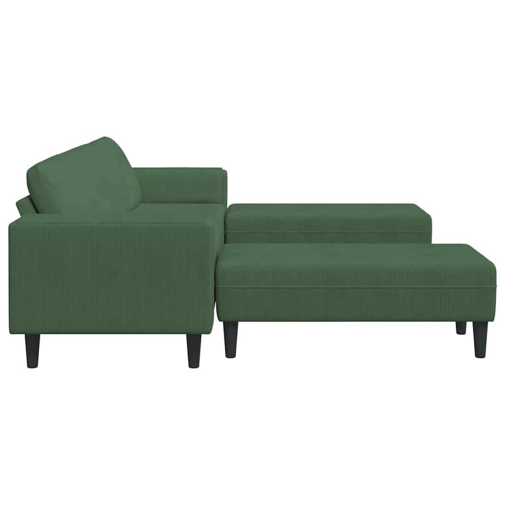 Sofa din material textil cu pernă Verde închis Țesătură de catifea GartenMobel Dekor