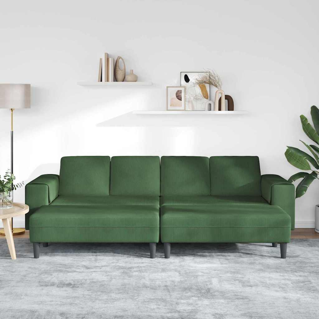 Sofa din material textil cu pernă Verde închis Țesătură de catifea GartenMobel Dekor