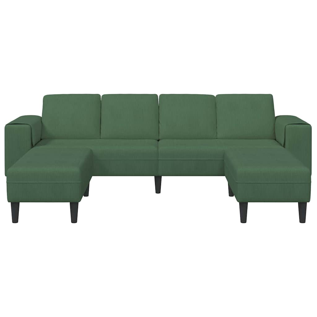 Sofa din material textil cu pernă Verde închis Țesătură de catifea GartenMobel Dekor