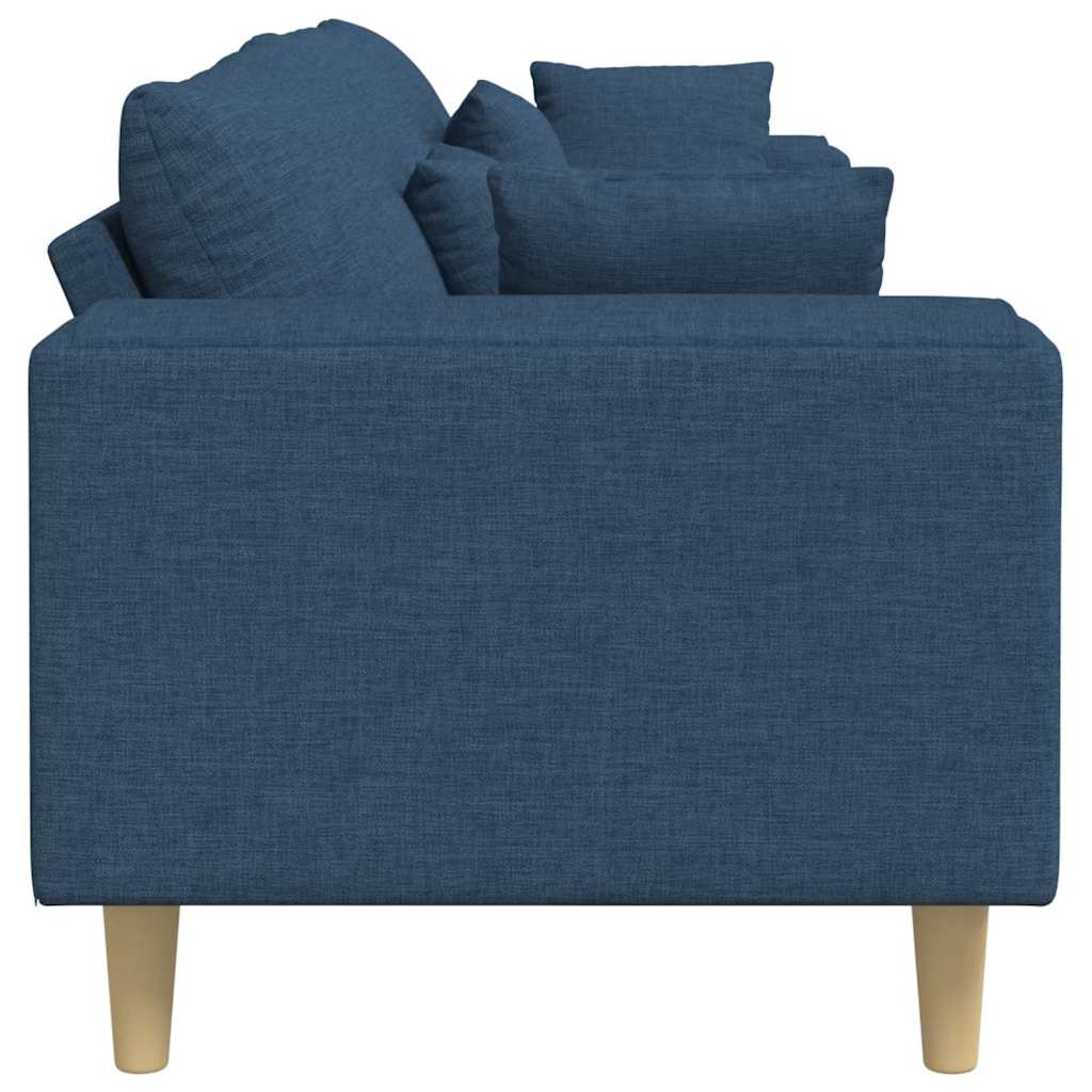 Sofa din material textil cu pernă albastru 208 cm țesătură GartenMobel Dekor