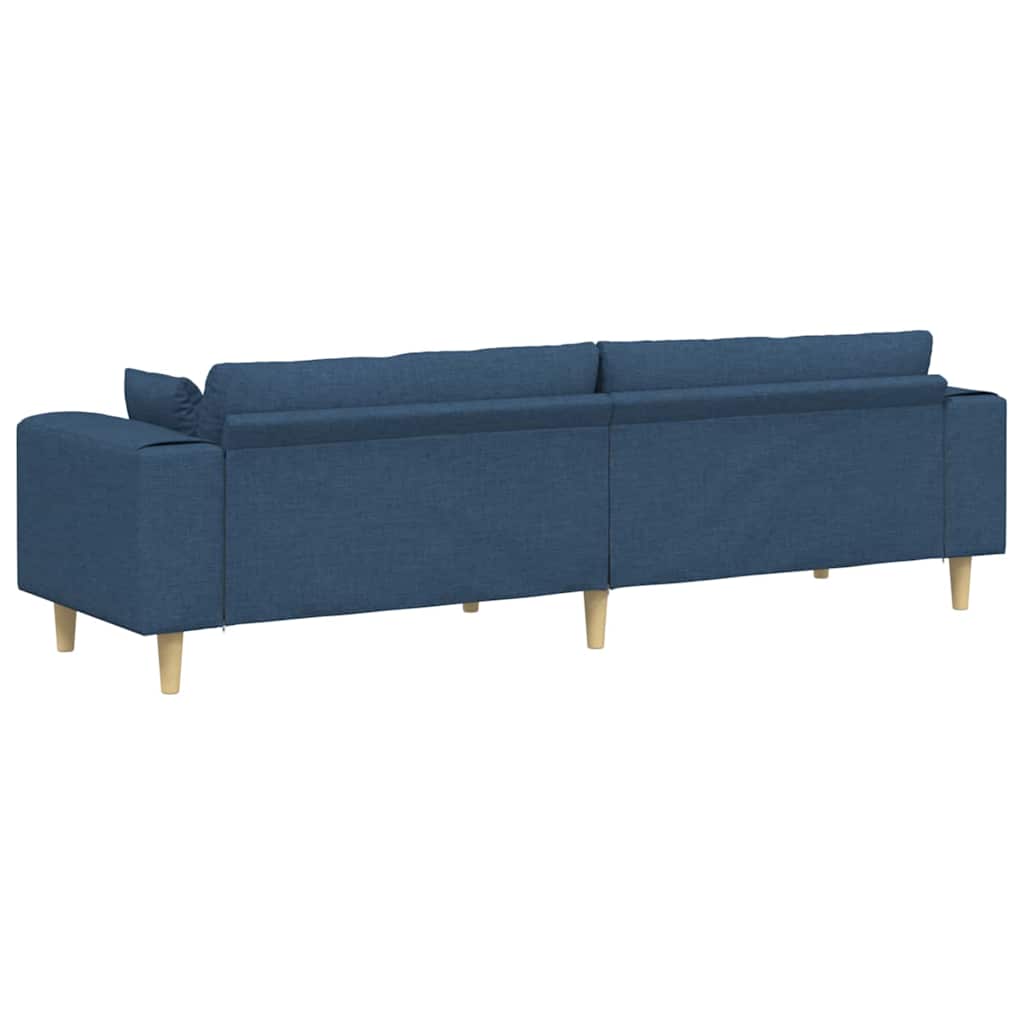 Sofa din material textil cu pernă albastru 208 cm țesătură GartenMobel Dekor