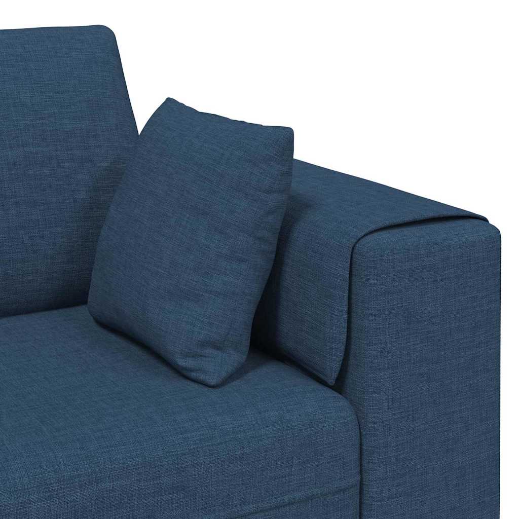 Sofa din material textil cu pernă albastru 208 cm țesătură GartenMobel Dekor