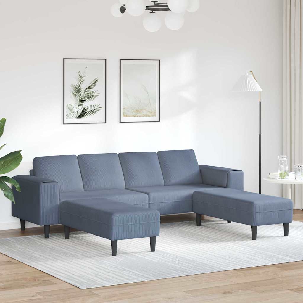 Sofa din material textil cu pernă albastru Țesătură de catifea GartenMobel Dekor
