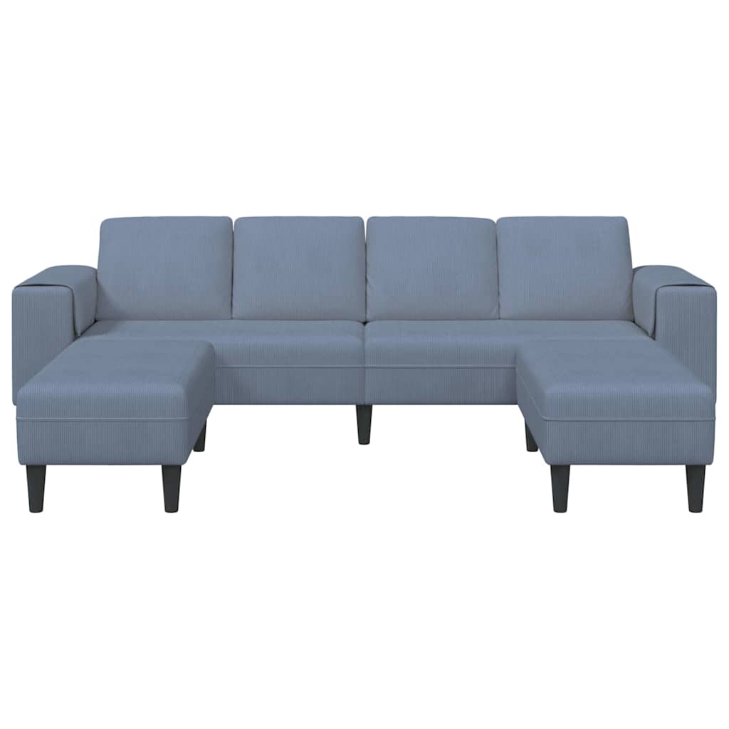 Sofa din material textil cu pernă albastru Țesătură de catifea GartenMobel Dekor