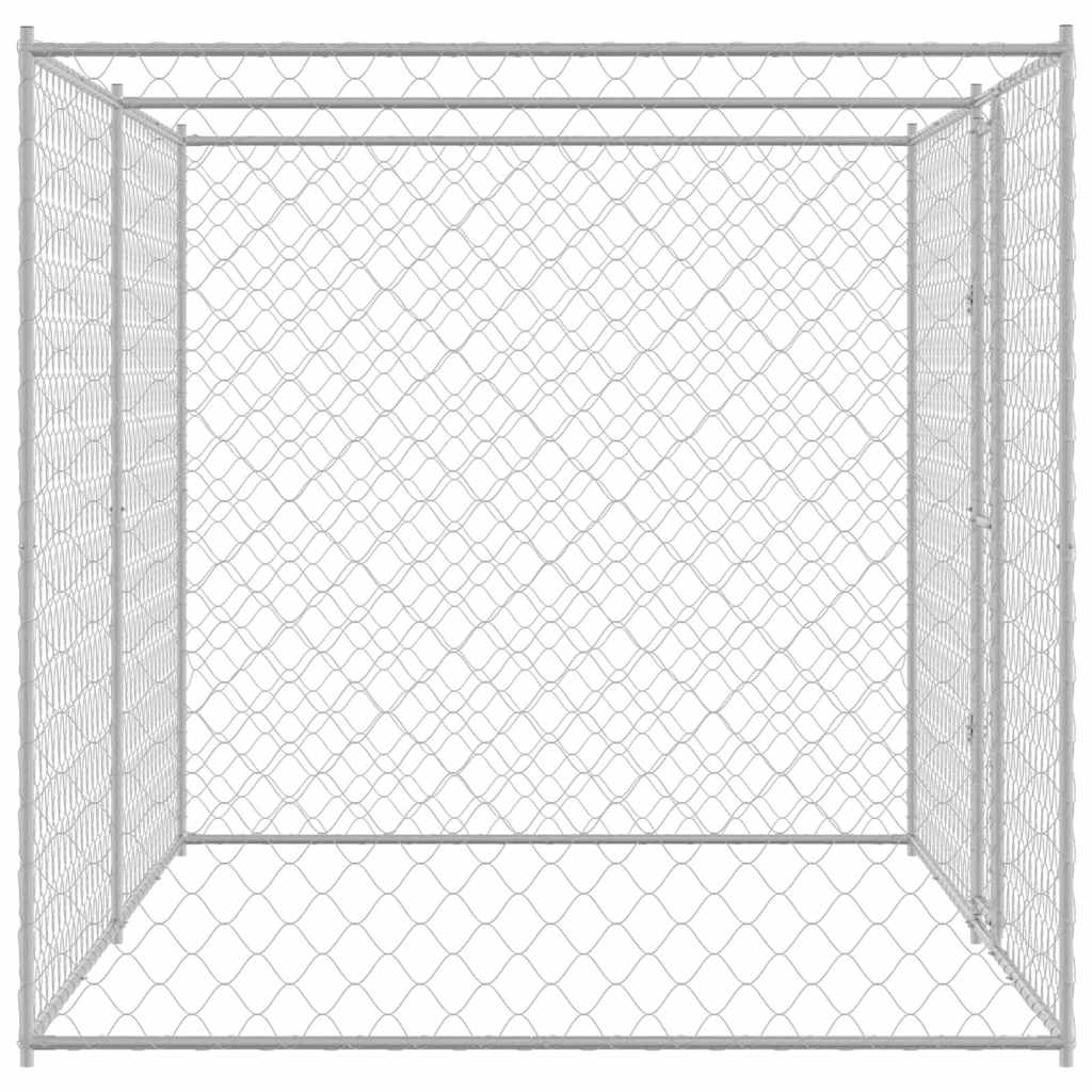 Cușcă pentru câine Argintiu 400 x 200 x 256 cm Oțel Galvanizat GartenMobel Dekor