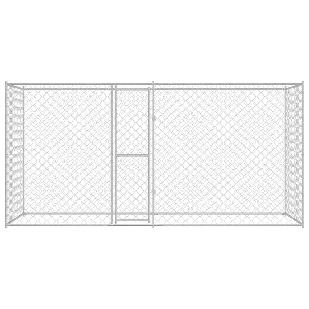 Cușcă pentru câine Argintiu 400 x 200 x 256 cm Oțel Galvanizat GartenMobel Dekor
