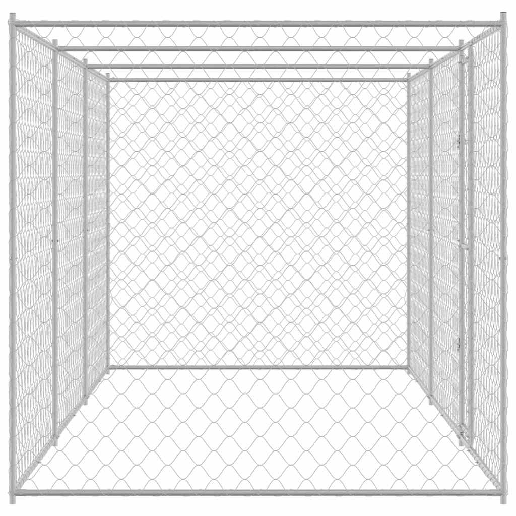 Cușcă pentru câine Argintiu 600 x 200 x 256 cm Oțel Galvanizat GartenMobel Dekor