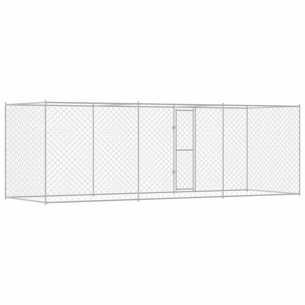 Cușcă pentru câine Argintiu 600 x 200 x 256 cm Oțel Galvanizat GartenMobel Dekor