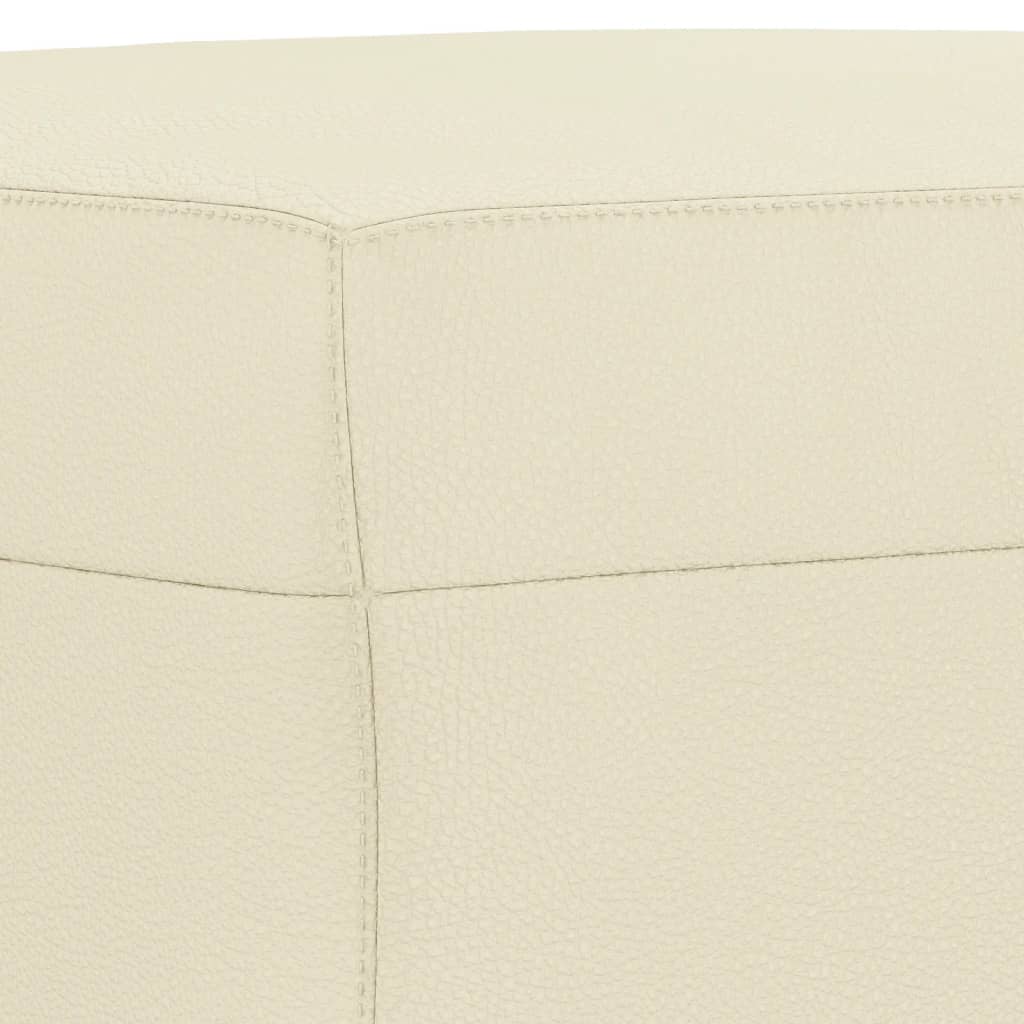 Set de canapele cu perne, 3 piese, crem, piele ecologică GartenMobel Dekor