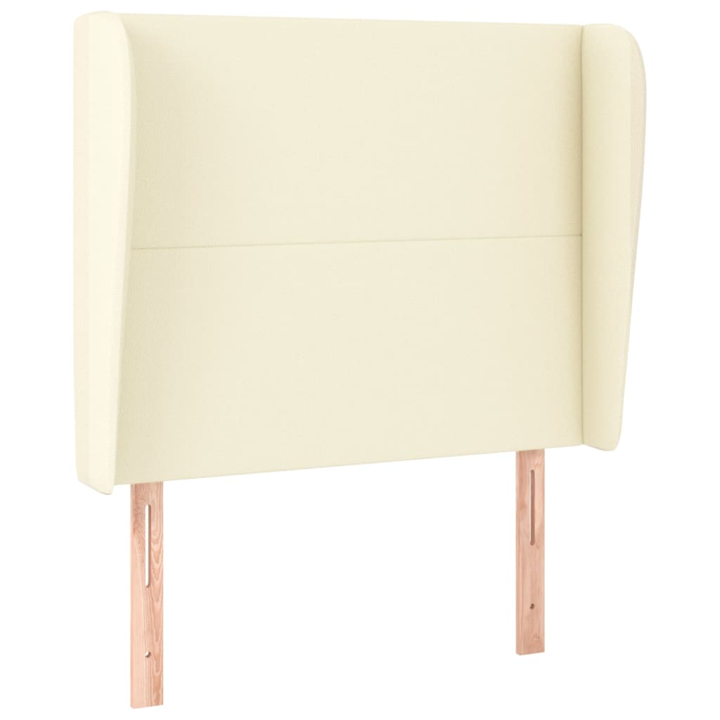 Tăblie de pat cu aripioare, crem, 83x23x118/128 cm, piele eco GartenMobel Dekor