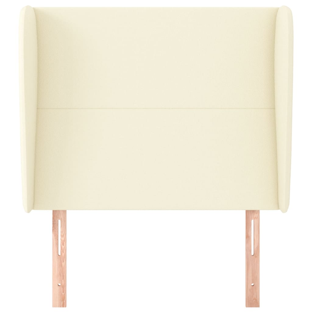 Tăblie de pat cu aripioare, crem, 83x23x118/128 cm, piele eco GartenMobel Dekor