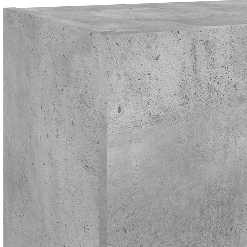 Unități TV de perete cu LED-uri 5 piese gri beton lemn compozit GartenMobel Dekor