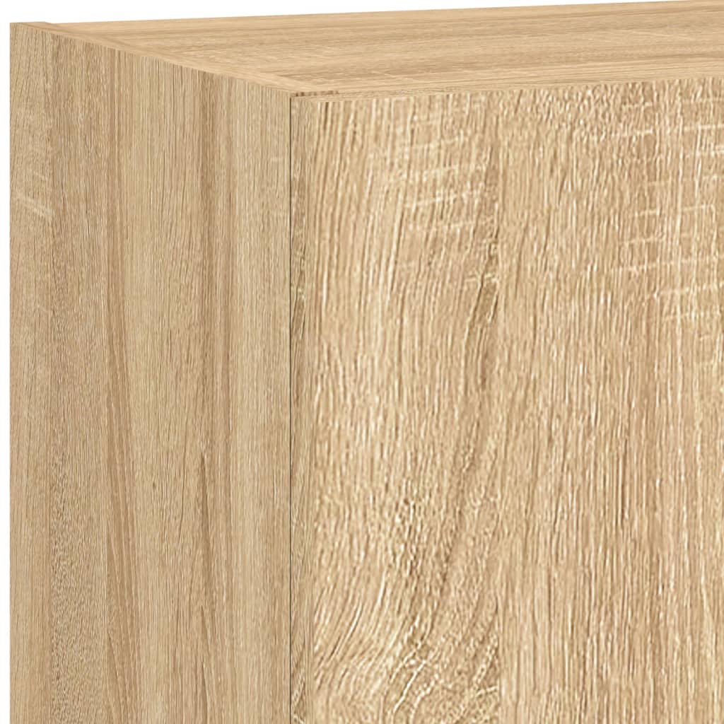 Unități de perete TV cu LED-uri, 5 piese, stejar sonoma, lemn GartenMobel Dekor