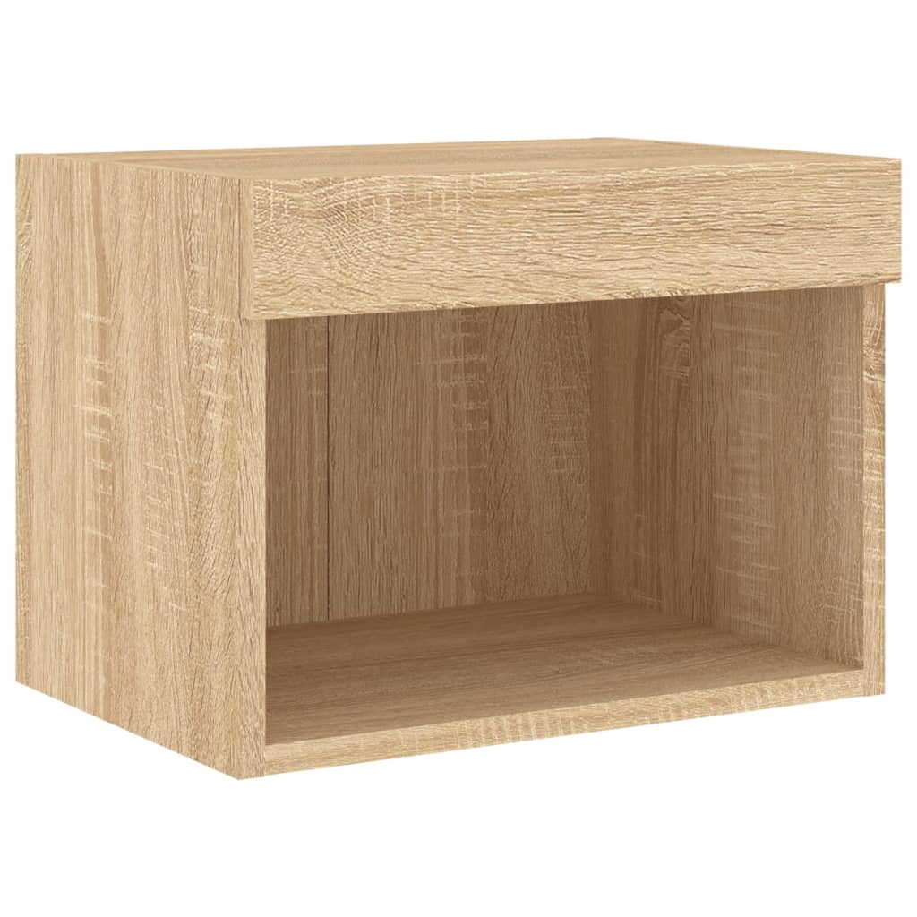Unități de perete TV cu LED-uri, 5 piese, stejar sonoma, lemn GartenMobel Dekor