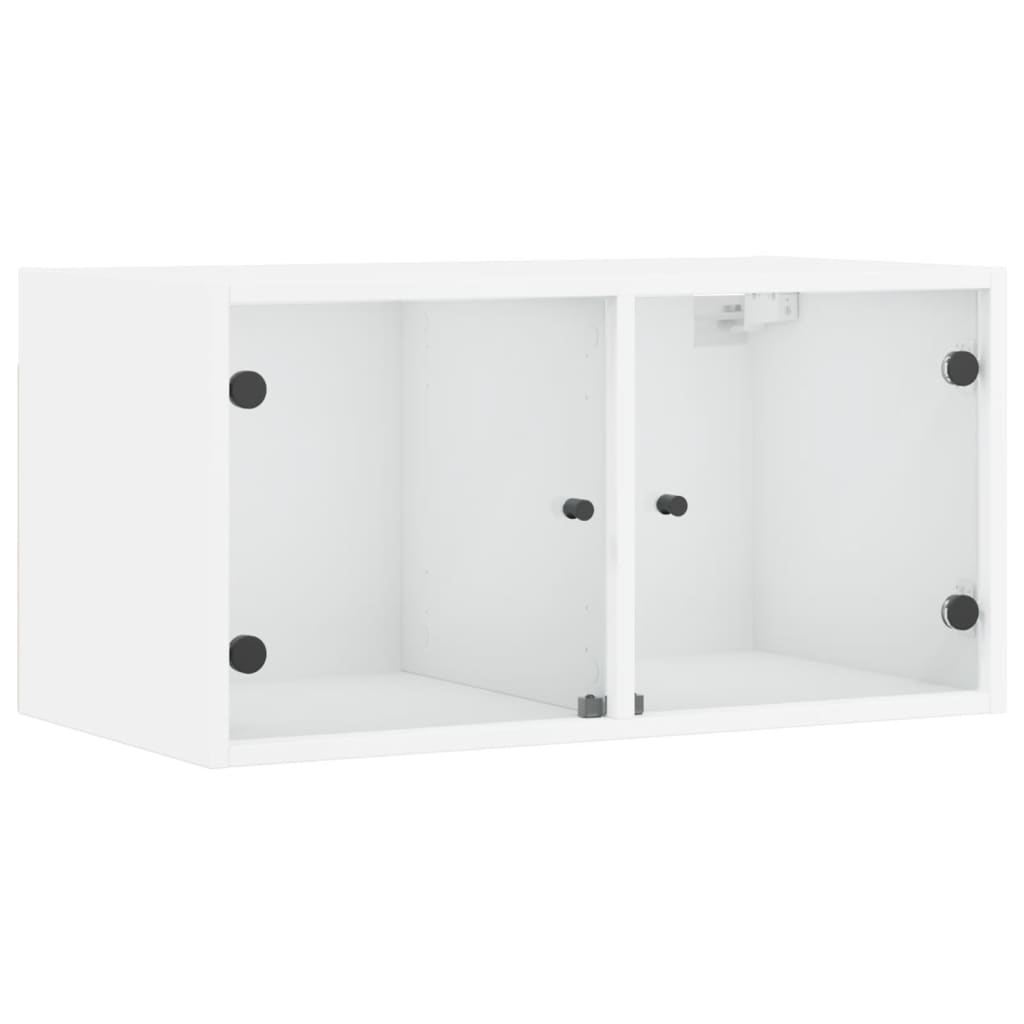 Dulap de perete cu uși din sticlă, alb, 68,5x37x35 cm GartenMobel Dekor