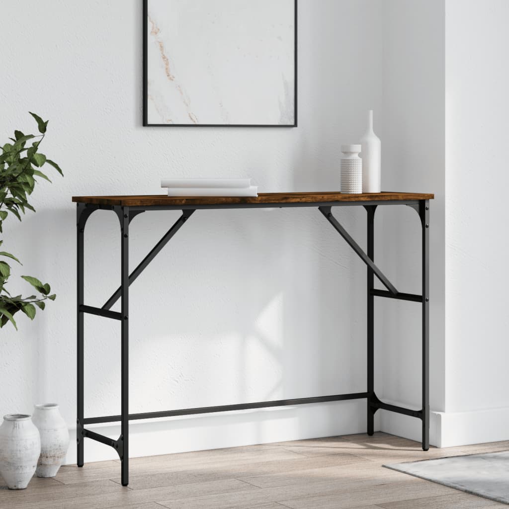 Măsuță consolă, stejar fumuriu, 100x32x75 cm, lemn prelucrat GartenMobel Dekor