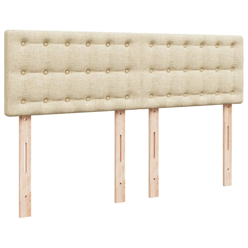 Pat box spring cu saltea, crem, 160x200 cm, material textil GartenMobel Dekor