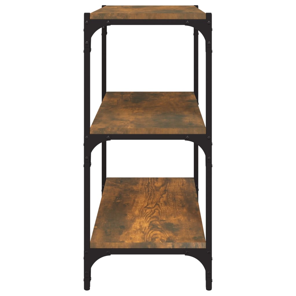 Raft cărți stejar fumuriu 60x33x70,5 cm, lemn prelucrat și oțel GartenMobel Dekor