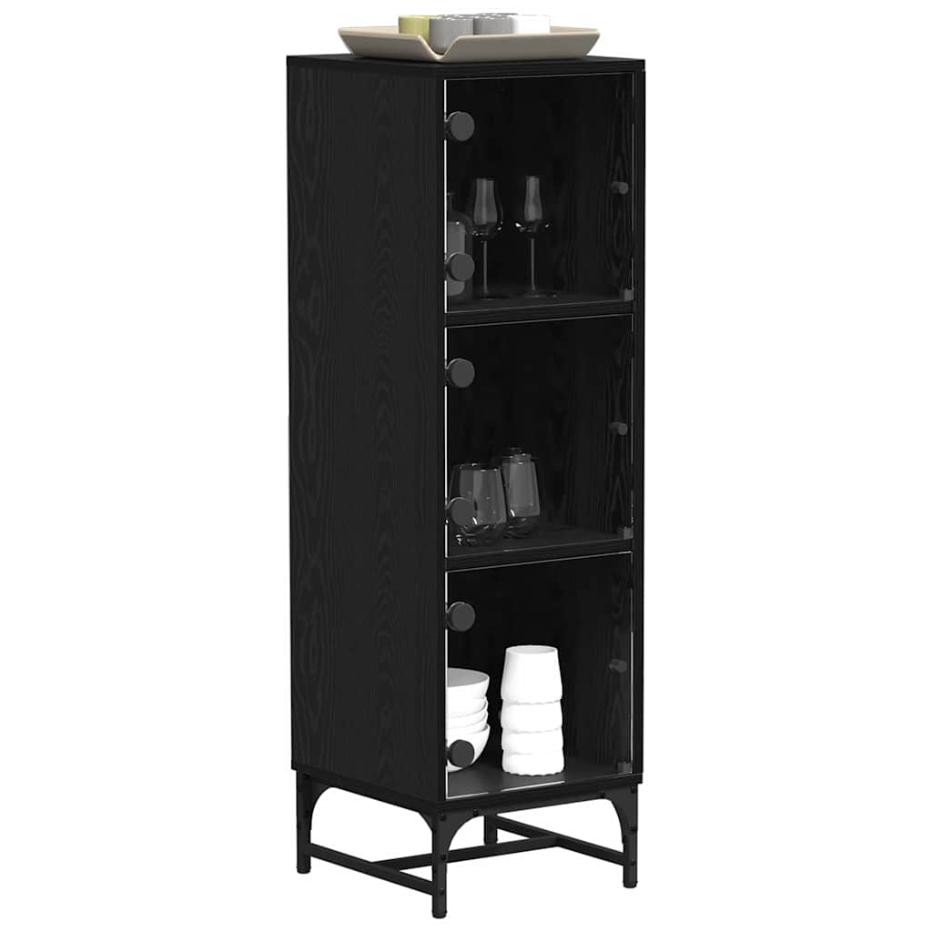 Bufet Stejar negru 35 x 37 x 117 cm Lemn compozit GartenMobel Dekor