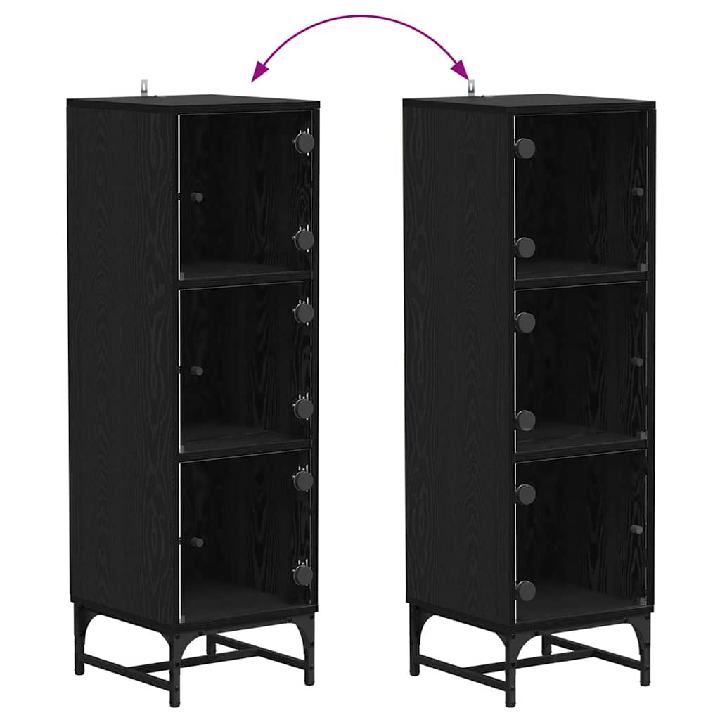 Bufet Stejar negru 35 x 37 x 117 cm Lemn compozit GartenMobel Dekor